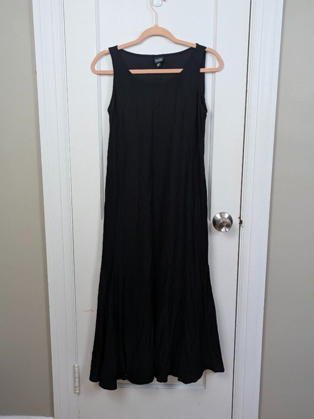 Eileen Fisher | Black Sleeveless Midi A-Line Dress Size Extra Small